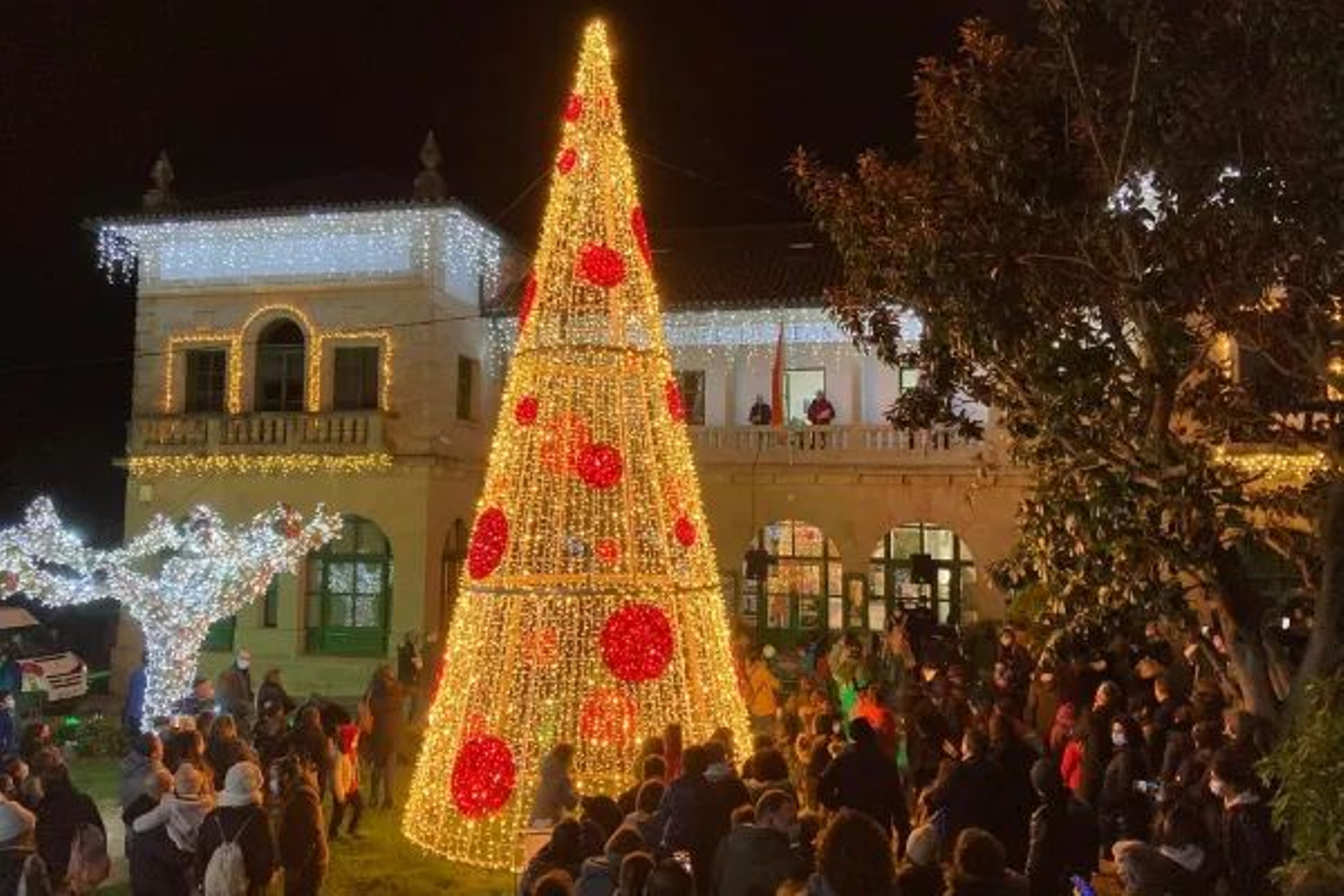 Imagen de la iluminación navideña en Nigrán en el año pasado.